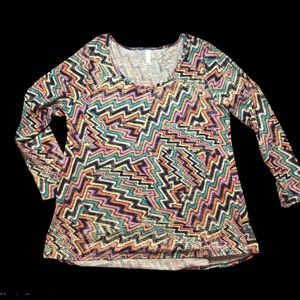 NWOT - Sz 3X Long Sleeve Lynnae Tunic Shirt - LuLaRoe Bright - Discounted Ship!